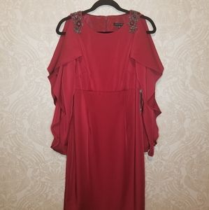 David Meister cold shoulder Ruffle Cocktail Dress